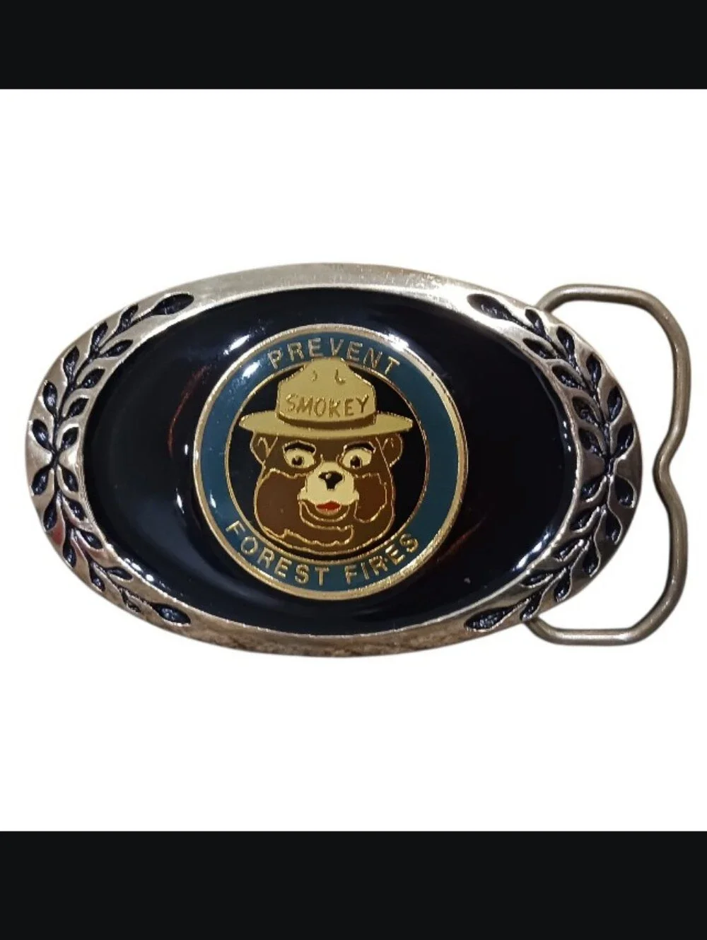 VTG Smokey Bear Prevent Forest Fires Enamel Solid Brass Belt Buckle
